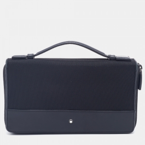 Montblanc Black Leather And Nylon Nightflight Travel Companion Wallet