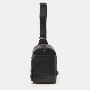Montblanc Black Monogram Leather Sling Bag