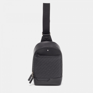 Montblanc Black Monogram Leather 4810 Sling Bag
