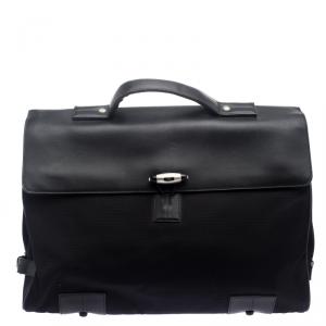 Montblanc Black Fabric and Leather Double Gusset Nightflight Briefcase