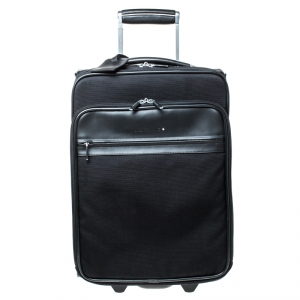 Montblanc Black Fabric and Leather Nightflight Trolley On-board Travel Bag