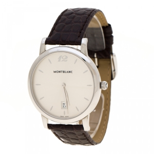 Montblanc Silver Grey Stainless Steel Star Classique 108770 Men's Wristwatch 39 mm