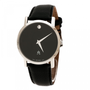 Movado Black Stainless Steel Museum 84 G1 1855 Men's Wristwatch 40 mm