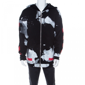 Pre Owned Off-White Multicolor Cotton Liquid Spots Hoodie Sweatshirt S