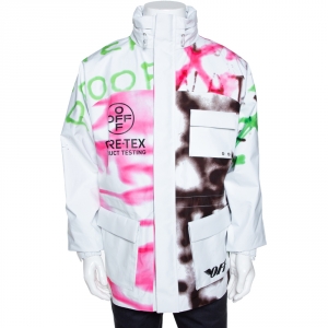 Off White White Gore-Tex Spray Paint Logo Detail Ski Jacket S