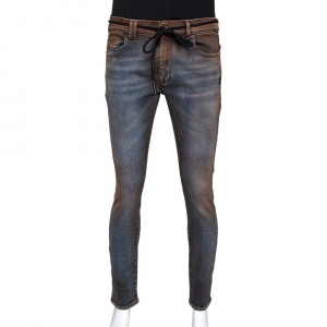 Off-White Indigo Stain Effect Denim Skinny Jeans M