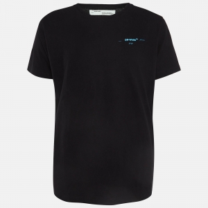Off-White Black Back Logo Print Cotton T-Shirt L