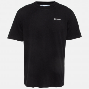 Off-White Black Logo Print Cotton T-Shirt XL