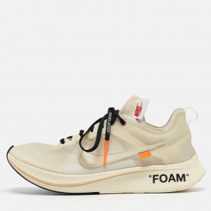 Off-White x Nike White Mesh Zoom Fly Sneakers Size 44
