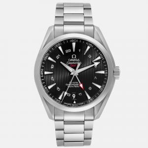 Omega Black Stainless Steel Seamaster Aqua Terra Automatic Men's Wristwatch 43 mm
