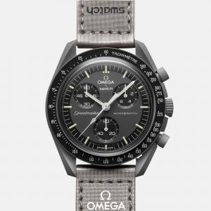 Omega Black Velcro Moon Swatch Mission To Mercury Men's Watch 42 mm