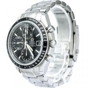 Omega Black Stainless Steel Speedmaster Men's Wristwatch 39MM