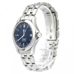 Omega Blue Stainless Steel Seamaster Men's Wristwatch 36MM