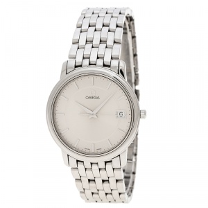 Omega Silver Stainless Steel De Ville 196.1150 Men's Wristwatch 34 mm