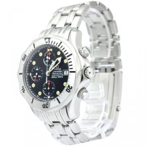 Omega Blue Stainless Steel Seamaster Professional Men's Wristwatch 42MM