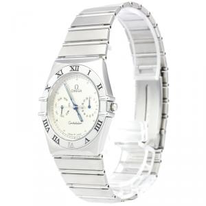 Omega Silver Stainless Steel Constellation Men's Wristwatch 35MM