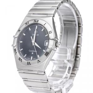 Omega Grey Stainless Steel Constellation Men's Wristwatch 33.5MM