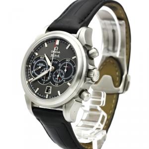 Omega Grey Stainless Steel De Ville Chronoscope Co-Axial 4-Counters Chronograph Men's Wristwatch 41MM