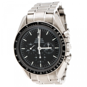 Omega Black Stainless Steel Speedmaster Professional Moonwatch 35705000 Men's Wristwatch 42 mm