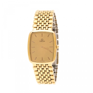 Omega Gold Plated Stainless Steel De Ville 395.0876.2 Men's Wristwatch 26 mm