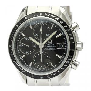 Omega Black Stainless Steel Speedmaster Date/Day-Date Chronograph 3210.50 Men's Wristwatch 40MM
