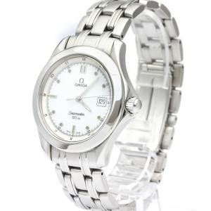 Omega White Stainless Steel Seamaster 120M 2511.20 Men's Wristwatch 36 MM
