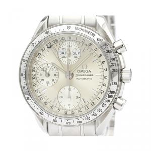 Omega Silver Stainless Steel Speedmaster Triple Date 3523.30 Men's Wristwatch 39MM