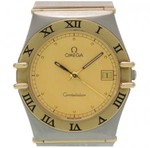Omega Gold 18K Yellow Gold Stainless Steel Constellation Men's Wristwatch 32MM