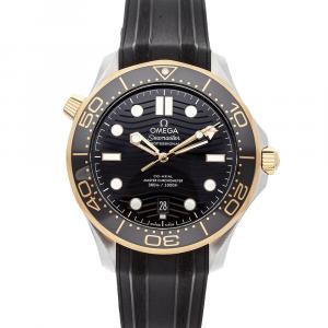 Omega Black 18K Yellow Gold And Stainless Steel Seamaster Diver 300m 210.22.42.20.01.001 Men's Wristwatch 42 MM