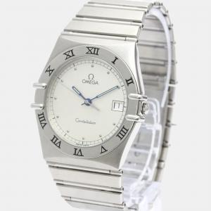 Omega Silver Stainless Steel Constellation 396.1070 Quartz Men's Wristwatch 33 mm