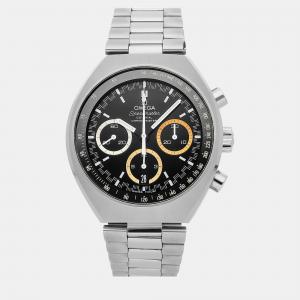 Omega Black Stainless Steel Speedmaster Automatic Men's Wristwatch 42 mm