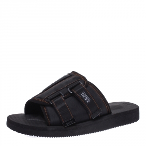 Palm Angels Black Fabric Suicoke Flat Sandals Size 42