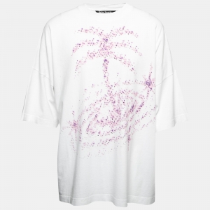 Palm Angels White Cotton Printed T-Shirt L