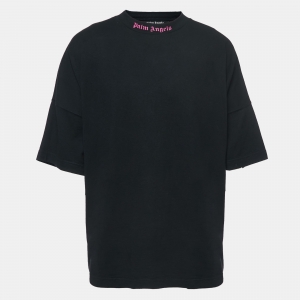 Palm Angels Black Logo Print Cotton Oversized T-Shirt XL