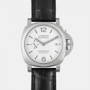 Panerai White Sainless Steel Luminor PAM01371 Automatic Men's Wristwatch 40mm