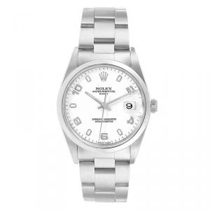 Rolex White Stainless Steel Date 15200 Men's Wristwatch 34MM