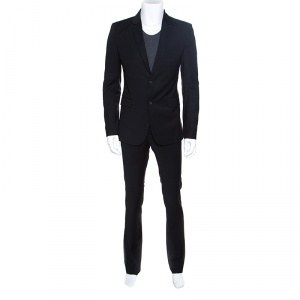 Philipp Plein Homme Black Stretch Wool Tailored Suit S