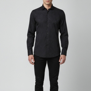 Pre Owned Philipp Plein Black Skull Pattern Cotton Diamond Cut Shirt L