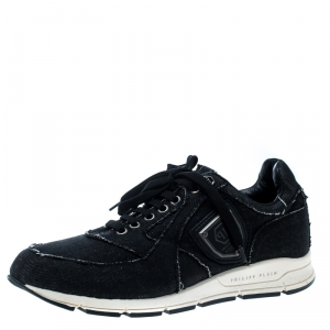 Philipp Plein Black Denim Sneakers Size 39