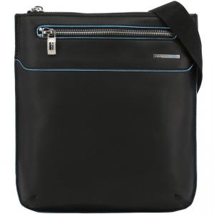 Piquadro Black Leather Messenger Bag