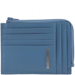 Piquadro Blue Leather Credit Card Holder