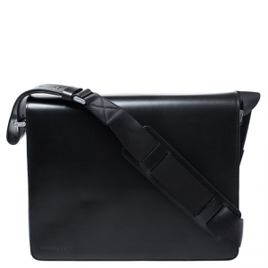 Porsche Design Black Leather Cervo 2.0 Laptop Messenger Bag