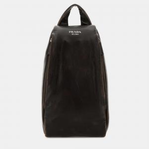 Pre Owned Prada Nappa Leather Backpack Moro Dark Brown Bag