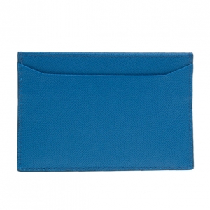 Prada Blue Saffiano Credit Card Holder