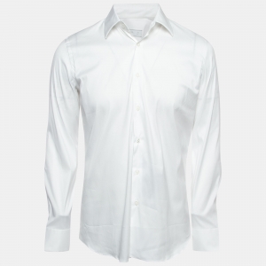 Prada White Cotton Stretch Long Sleeve Shirt S