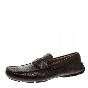 Prada Brown Leather Loafers Size 42