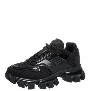 Prada Black Mesh And Rubber Cloudbust Thunder Low Top Sneakers Size 42