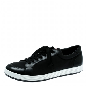 Pre Owned Prada Sport Black Fabric And Leather Sneakers Size 42