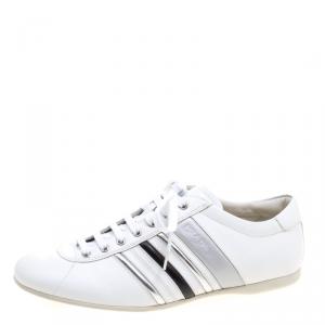 Pre Owned Prada Sport White Leather Low Top Sneakers Size 43