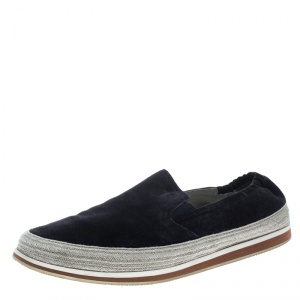 Prada Sport Navy Blue Suede Espadrille Sneakers Size 42.5